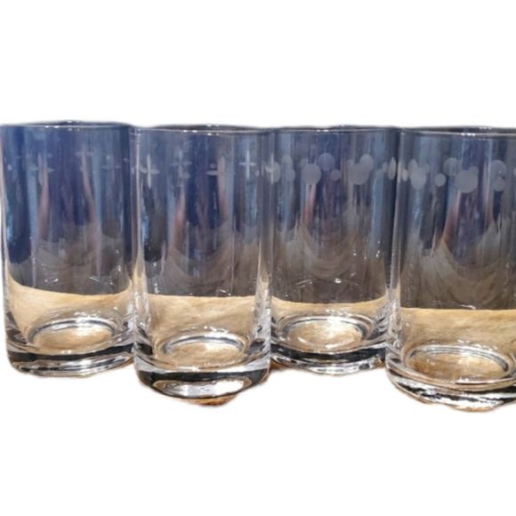 Pottery Barn Dining Pottery Barn Clear Embossed Juice Glasses Set Of 4 Poshmark